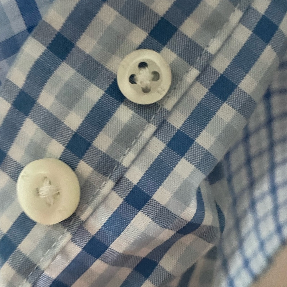 Nautica Men's Blue Plaid Button Down Shirt - Picture 5 of 5